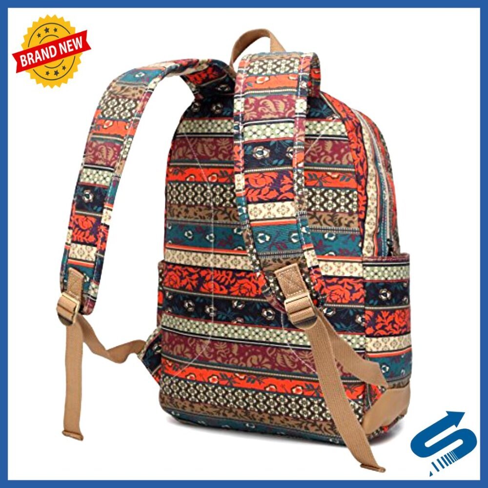 Bohemian Laptop Backpack Massage Straps USB Charging Travel Outdoor - Picture 2 of 6